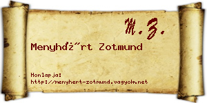 Menyhért Zotmund névjegykártya
